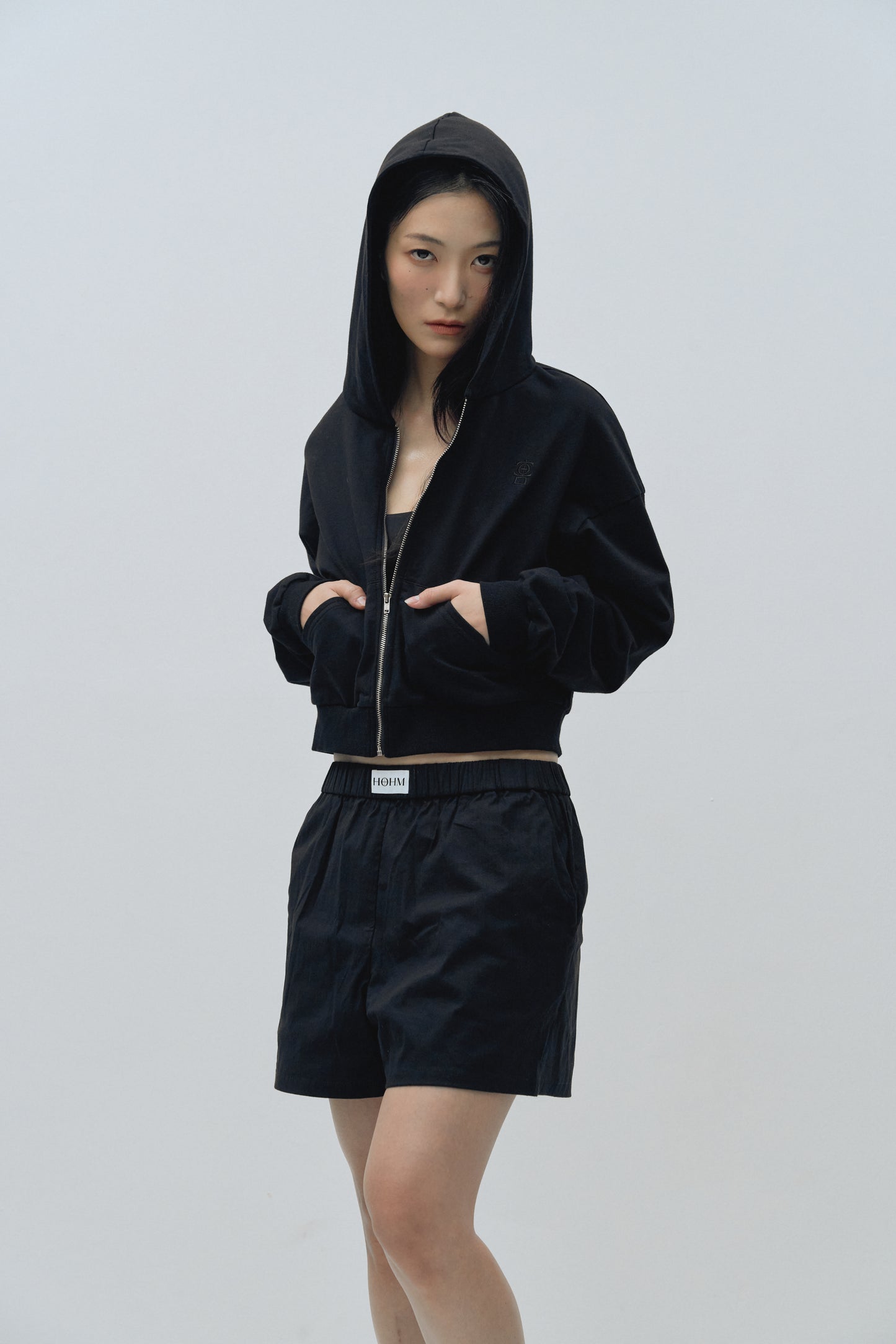 The Cropped Zip in Black